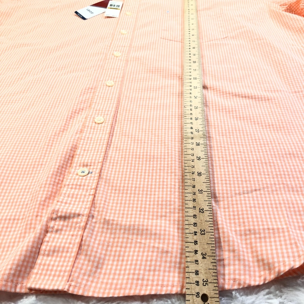 IZOD Mens Peach Gingham NWT Short Sleeve 3X-Large - Picture 2 of 5